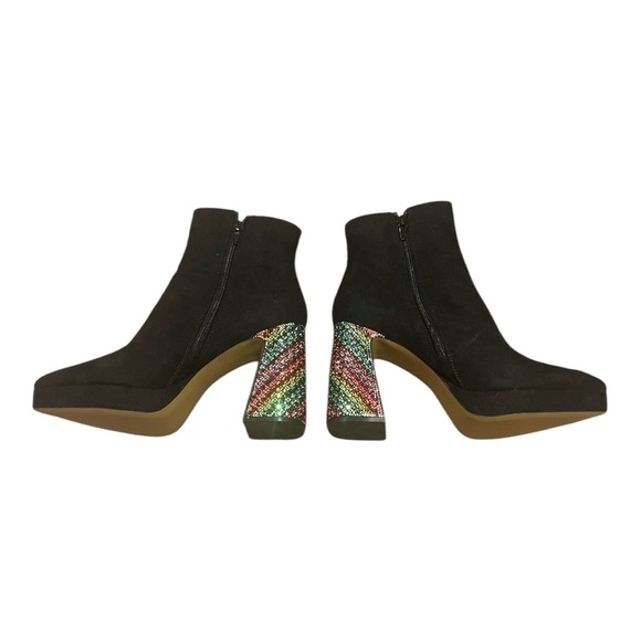 Betsey Johnson Shoes - BETSEY JOHNSON rhinestone heeled boots